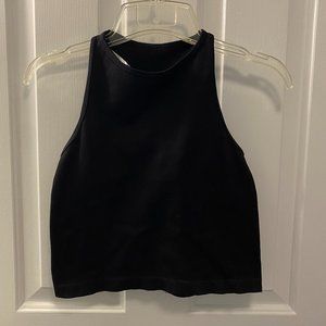 cropped fitted ribbed racerback tank